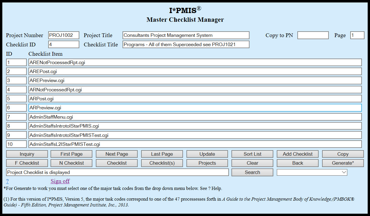 Checklist Manager